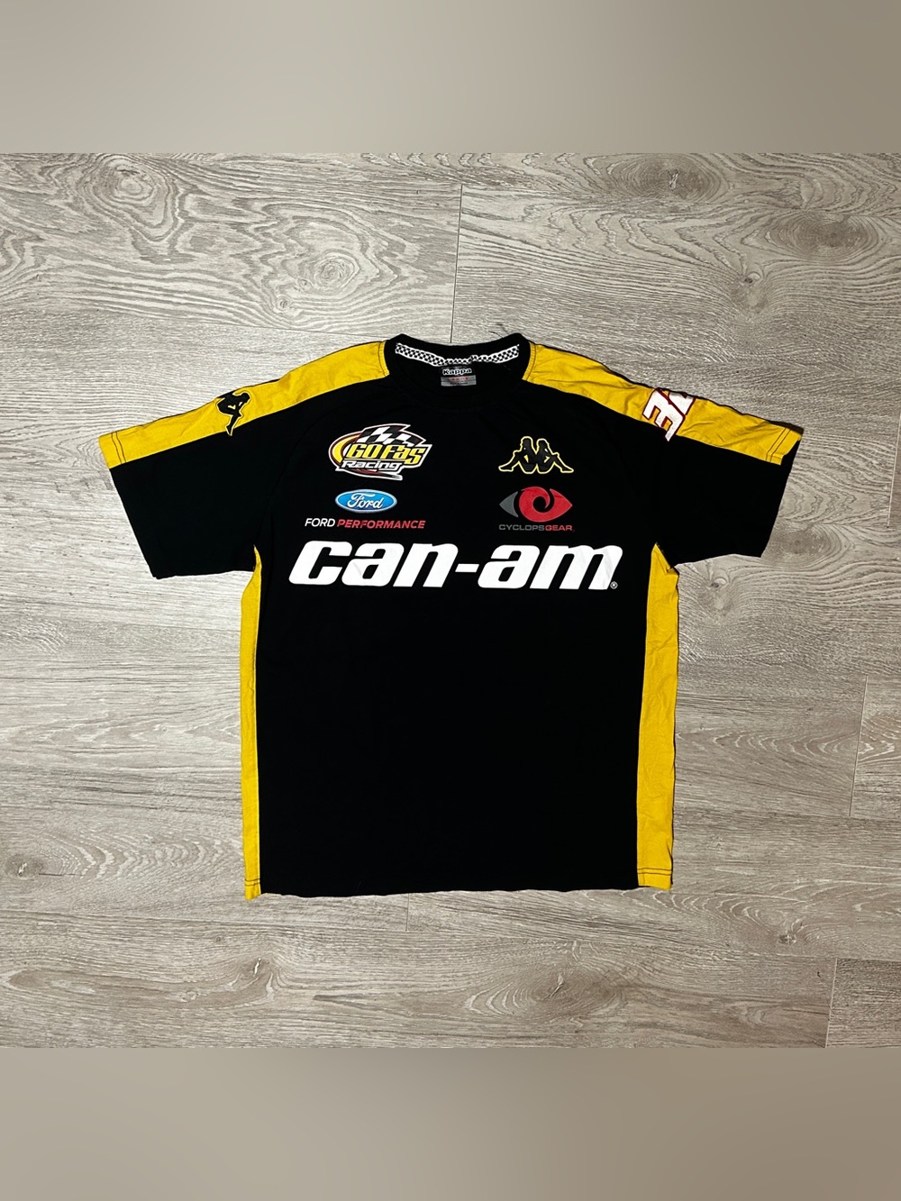 Kappa Can-Am Racing Black and Yellow Graphic T-Shirt